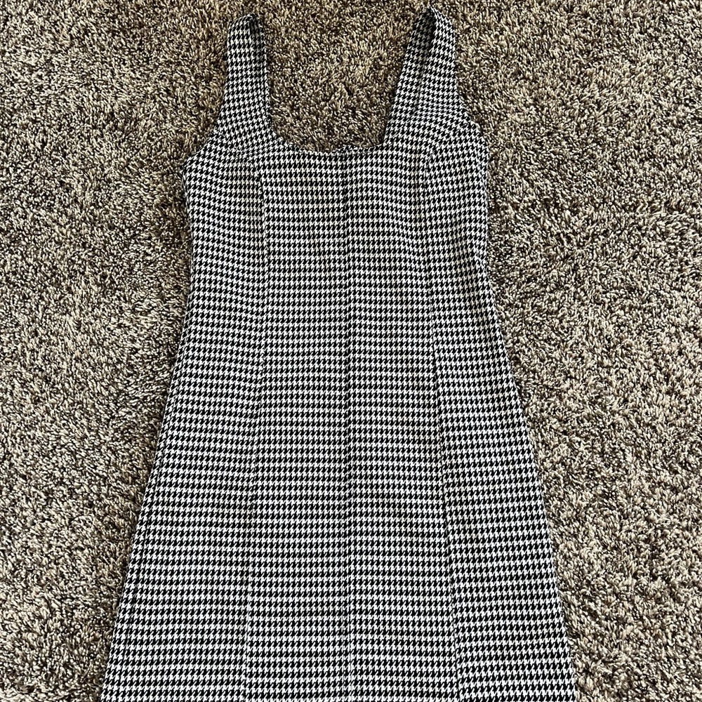 SO Black and White Sheath Mini Dress Square Neck